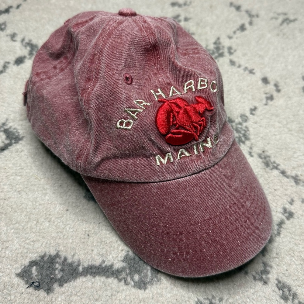 BAR HARBOR MAINE Embroidered Lobster Summer Vacation Souvenir Baseball Cap Hat